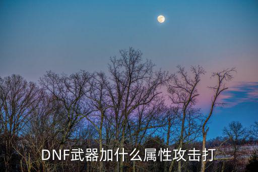 dnf特工武器用什么属性，dnf什么样属性的武器最好用