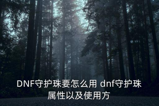 dnf守护珠什么属性最高，地下城远古一守护首饰的满属性