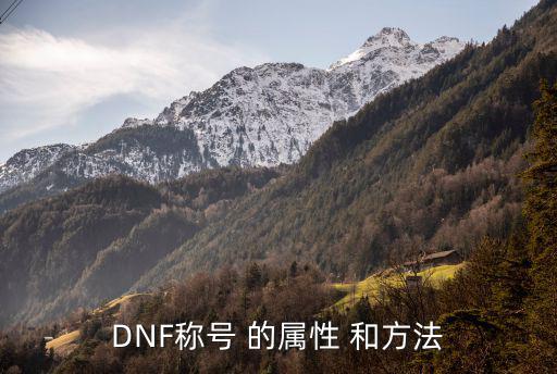 DNF称号 的属性 和方法