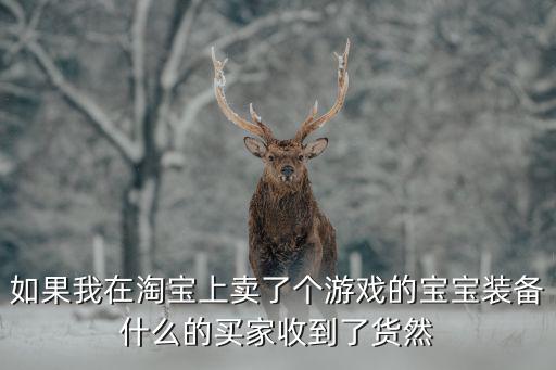 如果我在淘宝上卖了个游戏的宝宝装备什么的买家收到了货然