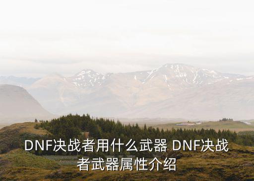 DNF决战者用什么武器 DNF决战者武器属性介绍