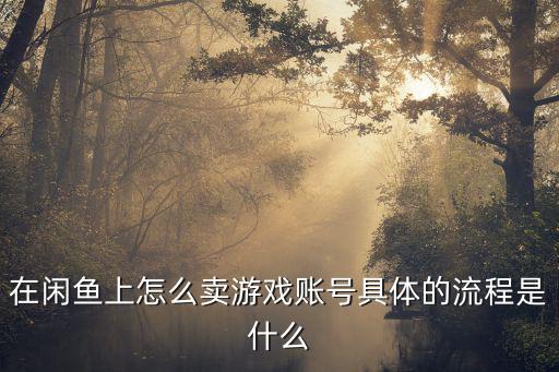 闲鱼最新版怎么卖游戏装备，如何利用闲鱼软件进行游戏账号交易