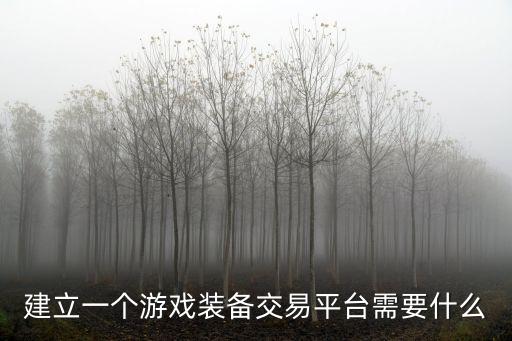 建立一个游戏装备交易平台需要什么