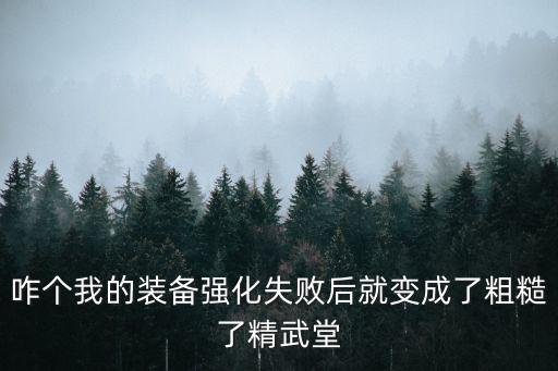 咋个我的装备强化失败后就变成了粗糙了精武堂