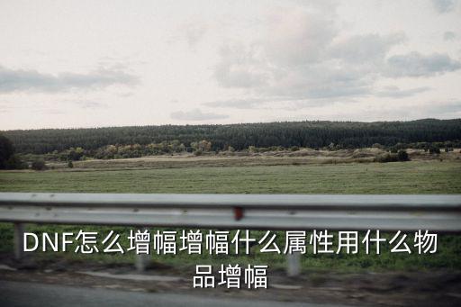 DNF怎么增幅增幅什么属性用什么物品增幅