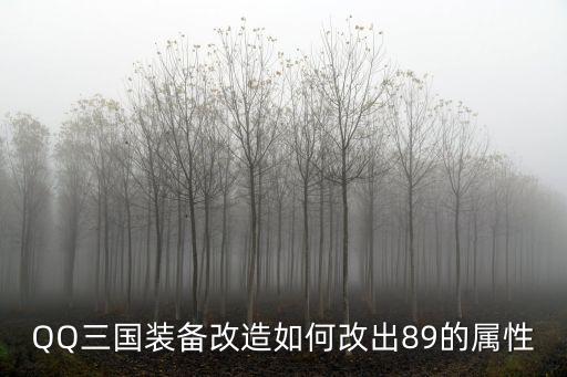 QQ三国装备改造如何改出89的属性