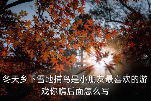 冬天乡下雪地捕鸟是小朋友最喜欢的游戏你瞧后面怎么写