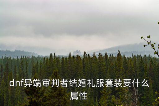 dnf异端审判者结婚礼服套装要什么属性