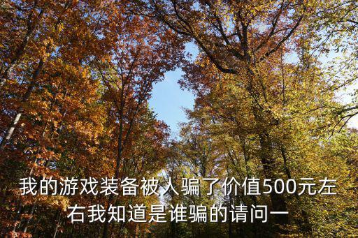 我的游戏装备被人骗了价值500元左右我知道是谁骗的请问一