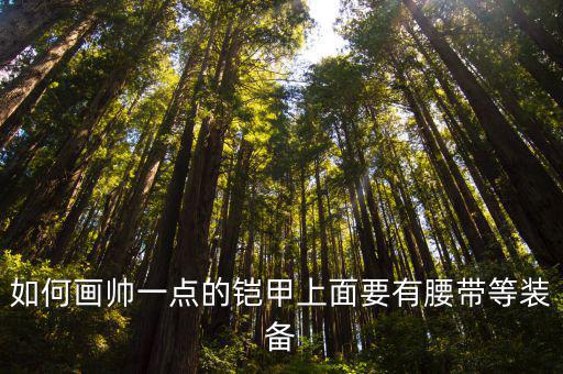 如何画帅一点的铠甲上面要有腰带等装备
