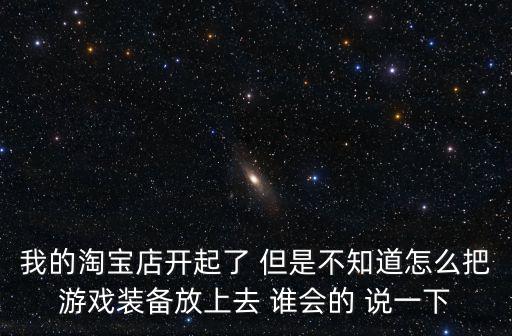 我的淘宝店开起了 但是不知道怎么把游戏装备放上去 谁会的 说一下