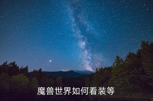魔兽世界如何看装等
