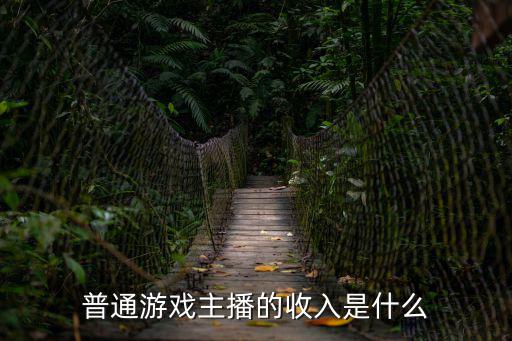 普通游戏主播的收入是什么