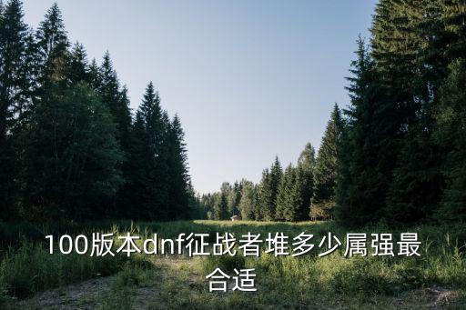 dnf征战者属于什么属性，100版本dnf征战者堆多少属强最合适