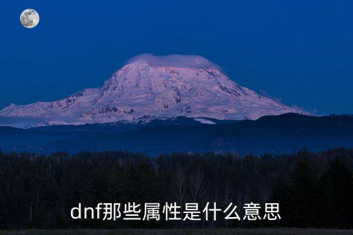 dnf那些属性是什么意思