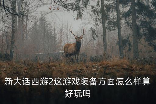 新大话西游2这游戏装备方面怎么样算好玩吗