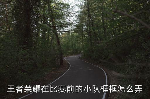 王者荣耀在比赛前的小队框框怎么弄