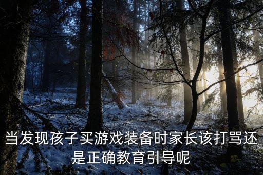当发现孩子买游戏装备时家长该打骂还是正确教育引导呢