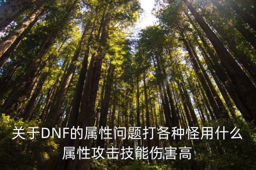 dnf怪物属性用什么攻击，dnf4召唤选择什么属性攻击