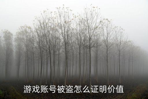 游戏账号被盗怎么证明价值