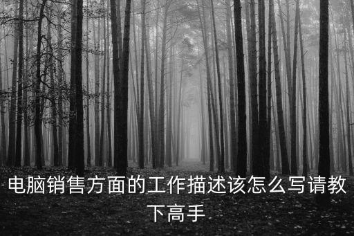 游戏装备销售工作描述怎么写，销售的工作描述