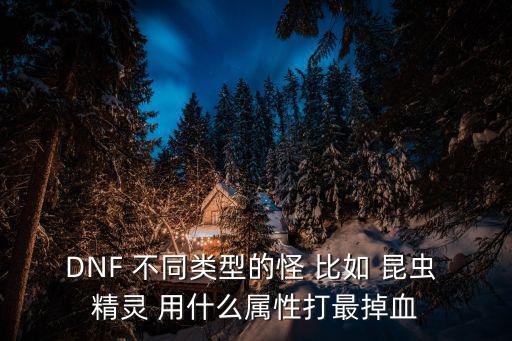 DNF 不同类型的怪 比如 昆虫 精灵 用什么属性打最掉血