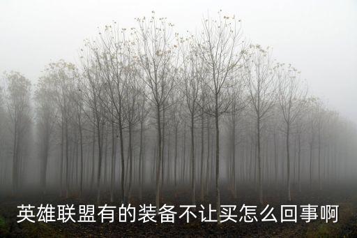 英雄联盟有的装备不让买怎么回事啊