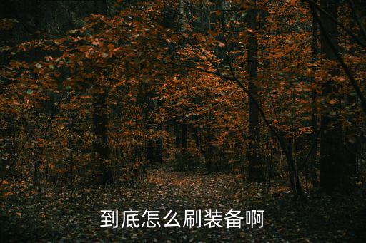 到底怎么刷装备啊