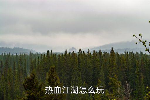 手游热血江湖怎么玩，怎么玩热血江湖