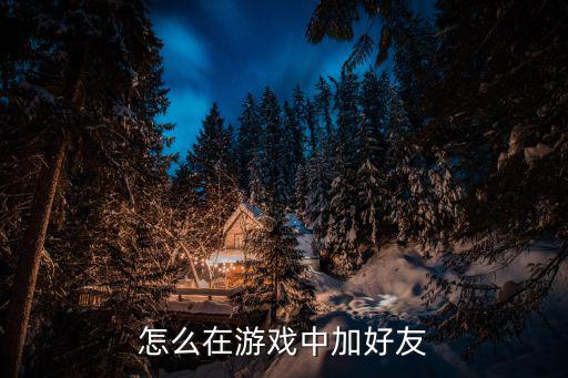 怎么在游戏中加好友