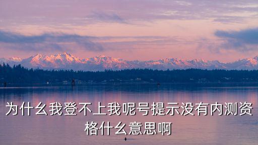 为什幺我登不上我呢号提示没有内测资格什幺意思啊