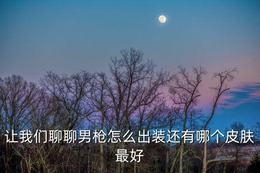 让我们聊聊男枪怎么出装还有哪个皮肤最好