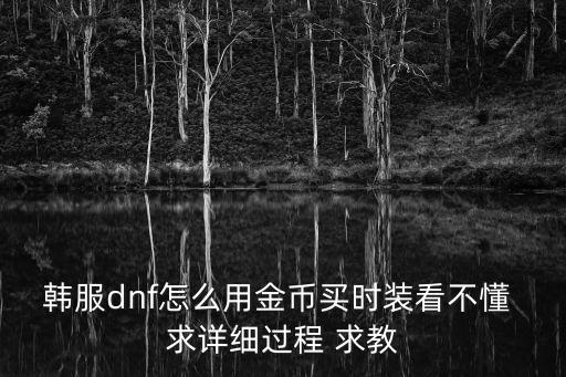 韩服dnf怎么用金币买时装看不懂 求详细过程 求教