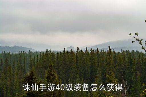 诛仙手游40级装备怎么获得
