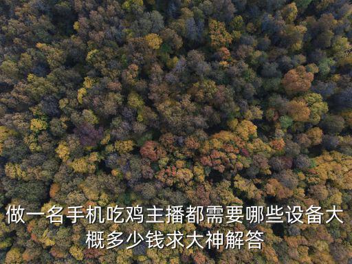 做一名手机吃鸡主播都需要哪些设备大概多少钱求大神解答