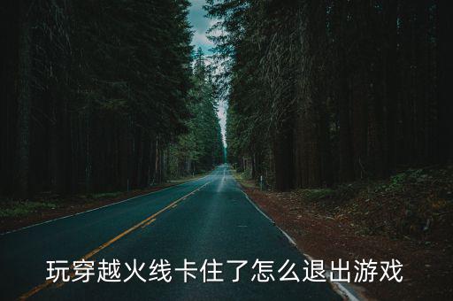 玩穿越火线卡住了怎么退出游戏