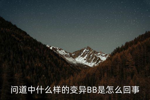 问道中什么样的变异BB是怎么回事