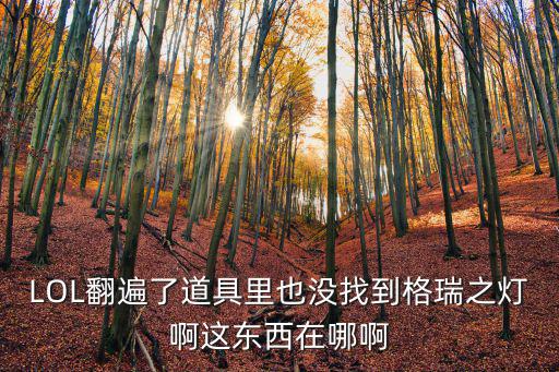 LOL翻遍了道具里也没找到格瑞之灯啊这东西在哪啊