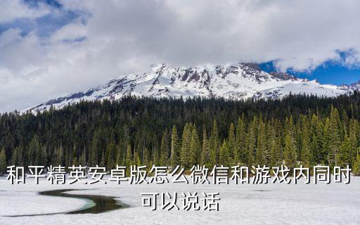 和平精英安卓版怎么微信和游戏内同时可以说话