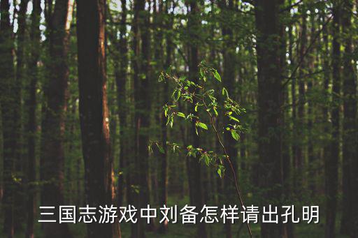 三国志游戏中刘备怎样请出孔明