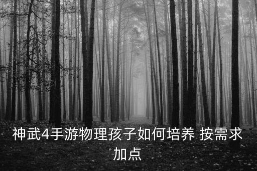 神武4手游物理孩子如何培养 按需求加点