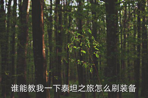 谁能教我一下泰坦之旅怎么刷装备