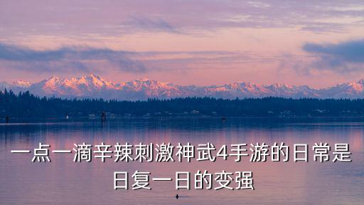 一点一滴辛辣刺激神武4手游的日常是日复一日的变强