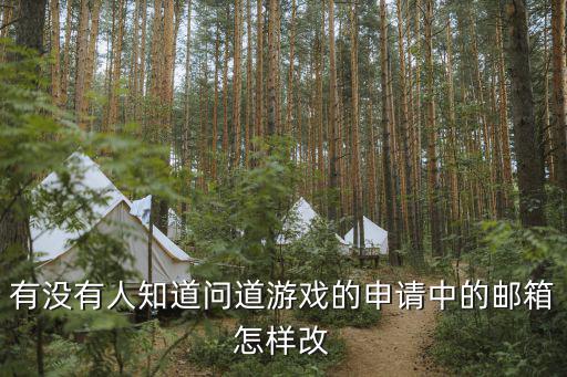 有没有人知道问道游戏的申请中的邮箱怎样改
