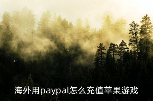 海外用paypal怎么充值苹果游戏