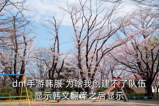 dnf手游韩服 为啥我创建不了队伍显示韩文翻译之后显示