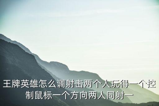 王牌英雄怎么调射击两个人玩得一个控制鼠标一个方向两人同射一