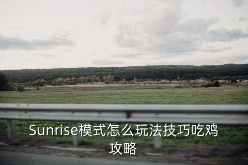 Sunrise模式怎么玩法技巧吃鸡攻略