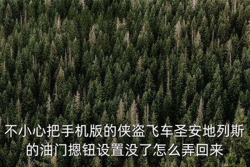 手游圣安地列斯怎么设置油门，不小心把手机版的侠盗飞车圣安地列斯的油门摁钮设置没了怎么弄回来