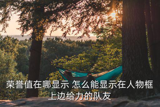 荣誉值在哪显示 怎么能显示在人物框上边给力的队友